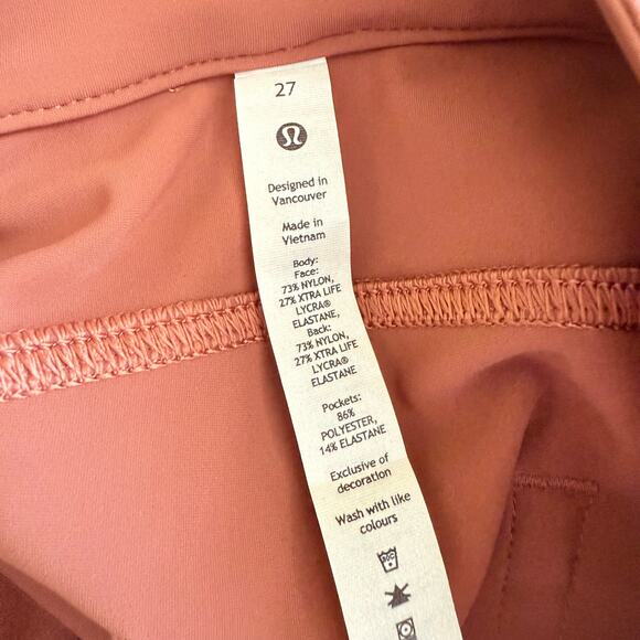 Lululemon Women’s 27 City Sleek Slim Fit High Rise Pants 5-Pocket Copper Brown - Picture 8 of 8